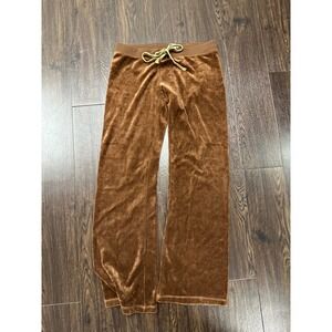 VTG Juicy Couture Brown Velour Track Pants - Gold Tag Made in USA - Medium